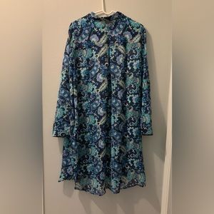 Jessica London Long Sheer Button Front Tunic!  NWOT 28W